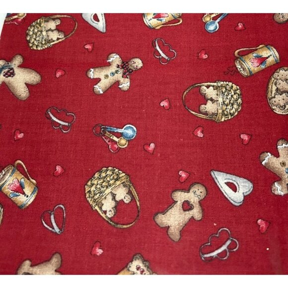 Gingerbread-Themed Cotton Fabric 14x30" Festive Design Baking Hearts Sweet Fun - Picture 6 of 12